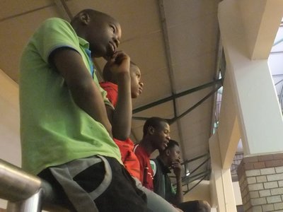 our gymnasts watching the match